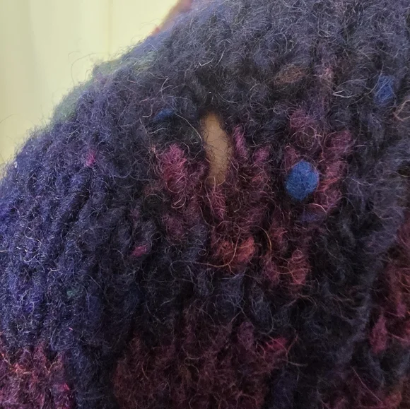 Outback Red Sweater Women Large Brown Purple Aztec Diamond Shawl Relaxed Wool - Picture 6 of 10